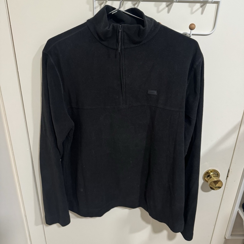 Rains Sweatshirt Black 1/4 Zip Fleece Pullover Mock Neck Men's Size Medium